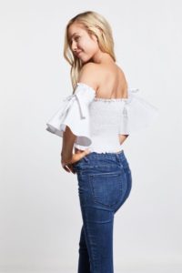 White bell crop top back
